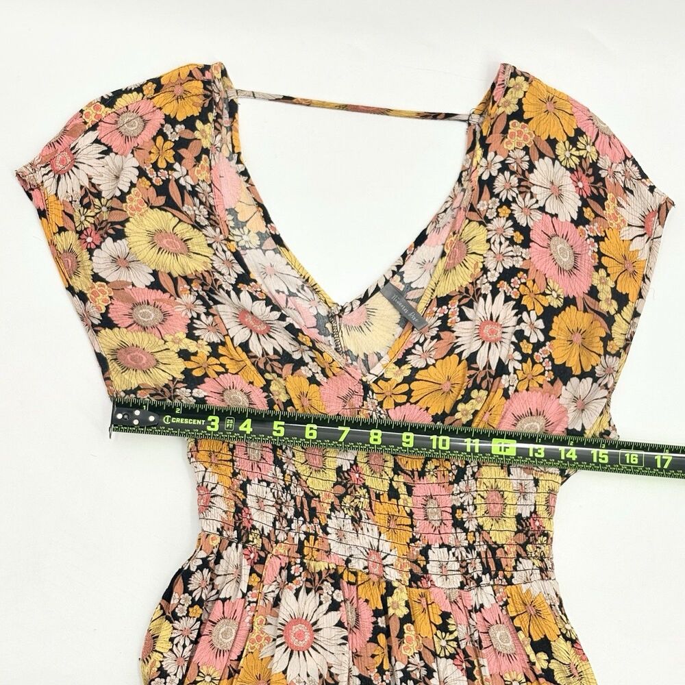 Navena Rae Floral Maxi Blouson Dress Medium Garden Fairy Party Summer Boho Airy - Picture 5 of 7